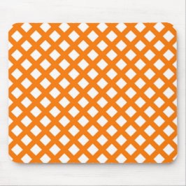 Oranje Wit Schacherdiamantpatroon Muismat