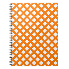 Oranje Wit Schacherdiamantpatroon Notitieboek