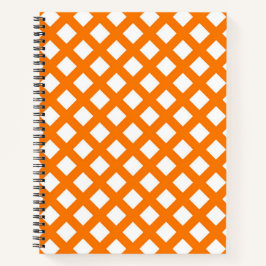 Oranje Wit Schacherdiamantpatroon Notitieboek