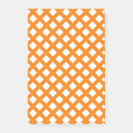 Oranje Wit Schacherdiamantpatroon Post-it® Notes