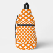 Oranje Wit Schacherdiamantpatroon Sling Bag (Voorkant)
