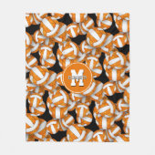 oranje wit schoolteam kleuren girly volleyball fleece deken (Voorkant)
