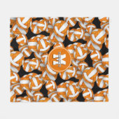 oranje wit schoolteam kleuren girly volleyball fleece deken (Voorkant (Horizontaal))