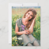 Oranje wit script twee fotografie van het college aankondiging (Achterkant)