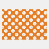 Oranje wit sportteam kleuren basketbal cadeaus inpakpapier vel (Voorkant 2)