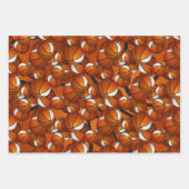 Oranje wit sportteam kleuren basketbal cadeaus inpakpapier vel (Voorkant)