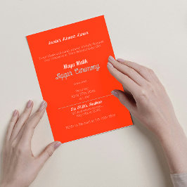 Oranje Wit Stevige Kleurenvlakte, Aqiqah-Baby show Kaart