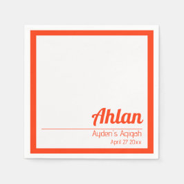 Oranje Wit Stevige Kleurenvlakte, Aqiqah-Baby show Servet