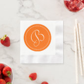 Oranje/Wit Stip Monogram Servet (Insitu)