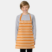 Oranje Wit Strepen Patroon Schort (Gedragen)