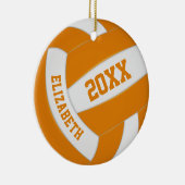 oranje wit team keepomwille volleyball keramisch ornament (Rechts)