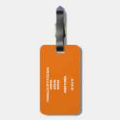 oranje wit team kleuren aangepaste basketbal bagagelabel (Achterkant verticaal)