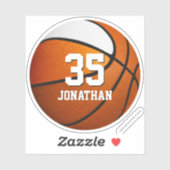 oranje wit team kleuren basketbal jongens sticker (Vel)