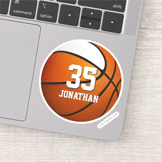 oranje wit team kleuren basketbal jongens sticker (Detail)