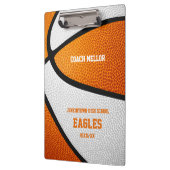 oranje wit team kleuren basketbalcoach klembord (Links)