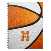 oranje wit team kleuren jongens basketbal notitieboek (Voorkant)