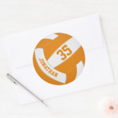 oranje wit team kleuren jongens volleybal ronde sticker (Envelop)