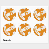 oranje wit team kleuren jongens volleybal ronde sticker (Vel)