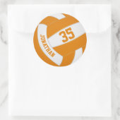 oranje wit team kleuren jongens volleybal ronde sticker (Tas)