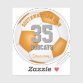 Oranje wit team kleuren kinder tiener voetbal sticker (Vel)