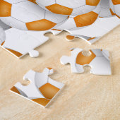 oranje wit team kleuren kinder voetbal legpuzzel (Zijkant)