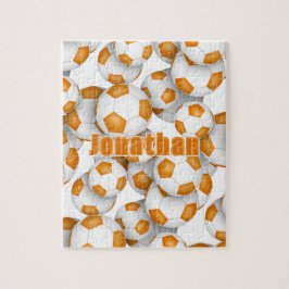 oranje wit team kleuren kinder voetbal legpuzzel