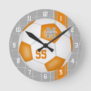 oranje wit team kleuren variantie streept voetbal ronde klok