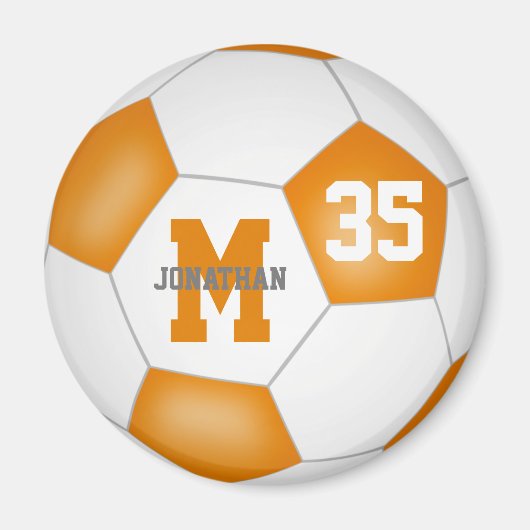oranje wit team van de Aangepaste voetbalkleuren p Magneet (Voorkant)