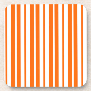 Oranje wit verticaal strepenpatroon bier onderzetter
