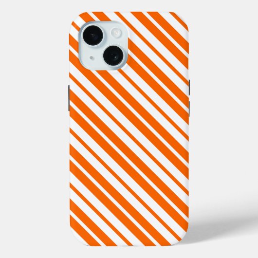 Oranje wit verticaal strepenpatroon Case-Mate iPhone case (Achterkant)