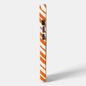 Oranje wit verticaal strepenpatroon Case-Mate iPhone case (Achterkant / Links)