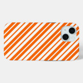 Oranje wit verticaal strepenpatroon Case-Mate iPhone case (Achterkant (horizontaal))