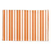Oranje wit verticaal strepenpatroon kussensloop (Achterkant)
