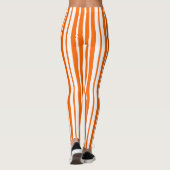 Oranje wit verticaal strepenpatroon leggings (Achterkant)