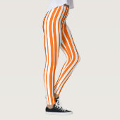 Oranje wit verticaal strepenpatroon leggings (Rechts)