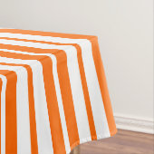 Oranje wit verticaal strepenpatroon tafelkleed (Voorbeeld)