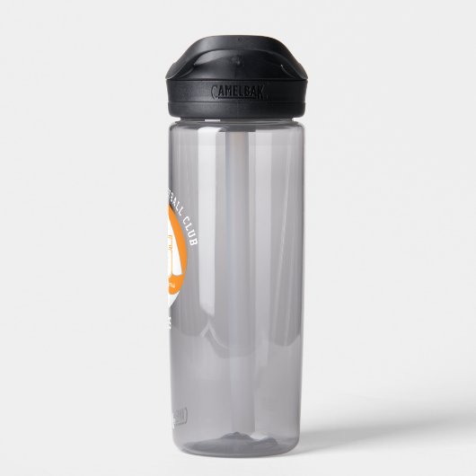 Oranje wit volleybal team kleuren atleet naam waterfles (Achterkant)