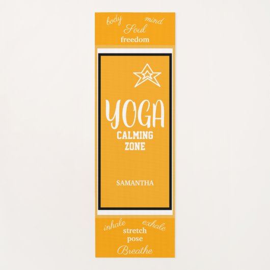 Oranje wit yogamat (Voorkant)