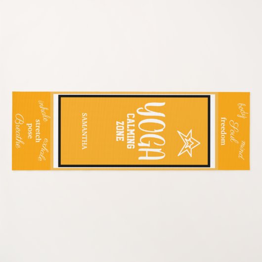 Oranje wit yogamat (Voorkant (horizontaal))