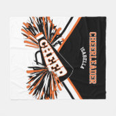 Oranje, Wit & Zwart - Voor een Cheerleader Fleece Deken (Voorkant (Horizontaal))