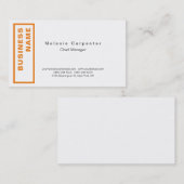 Oranje-witminimalistisch modern platte Kantoor Visitekaartje (Voorkant / Achterkant)