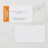 Oranje-witminimalistisch modern visitekaartje (Voorkant / Achterkant)