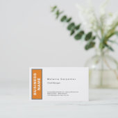 Oranje-witminimalistisch modern visitekaartje (Staand voorkant)