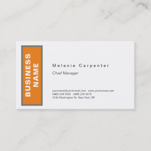 Oranje-witminimalistisch modern visitekaartje