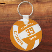 oranje witsportteam kleuren volleyball sleutelhanger (Voorkant)