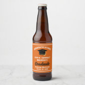 Oranje Witte Afstudeerfeest Aangepaste Afstudeerfe Bier Etiket (Voorkant)