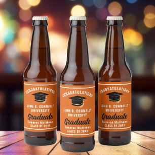 Oranje Witte Afstuderen aangepaste afstudeerfeest Bier Etiket