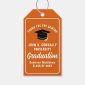 Oranje Witte Afstuderen aangepaste afstudeerfeest Cadeaulabel (Voorkant)