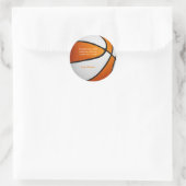 oranje witte basketbal meisjes feest dank u ronde sticker (Tas)