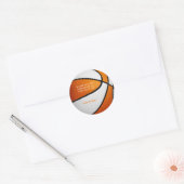 oranje witte basketbal meisjes feest dank u ronde sticker (Envelop)
